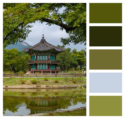 Cultural Heritage Hyangwonjeong Pavilion Pond Image